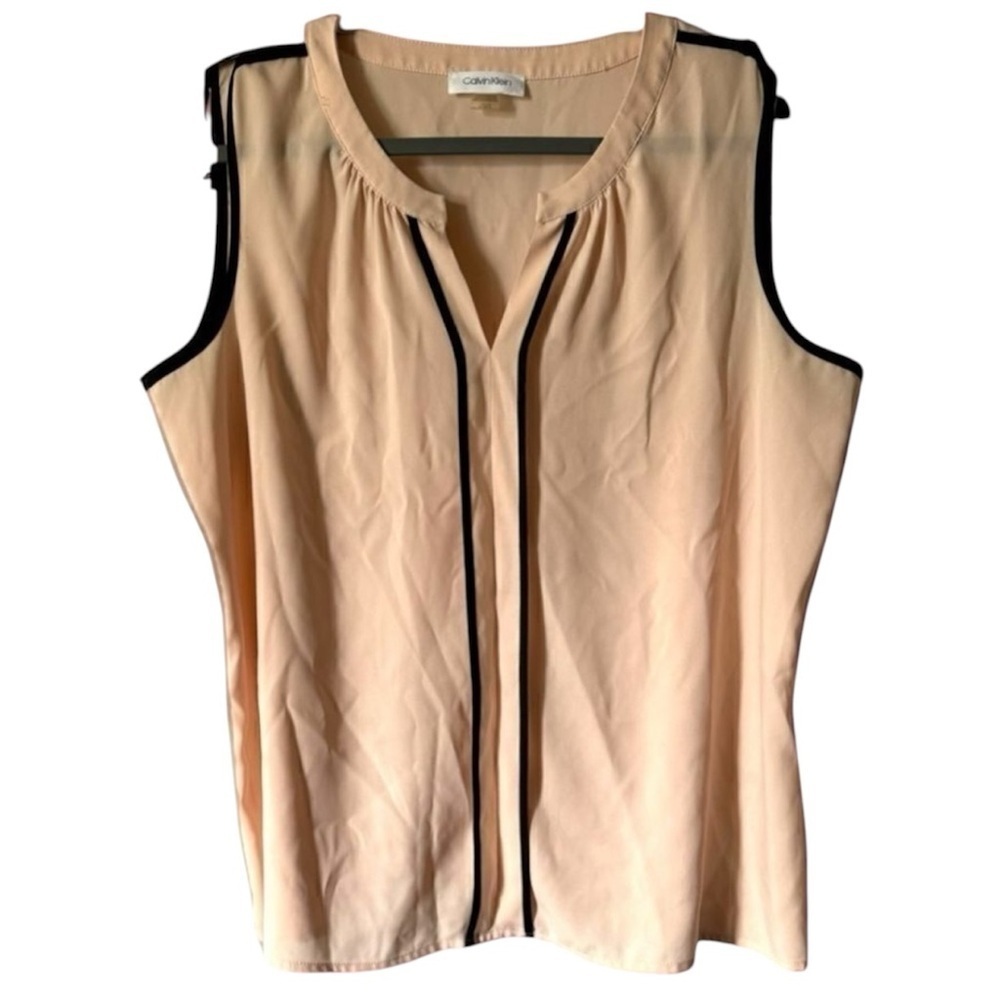 CALVIN KLEIN women’s light pink and black sleeveless blouse